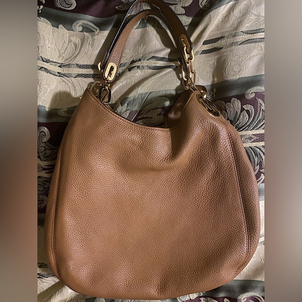 Brown leather MK Purse